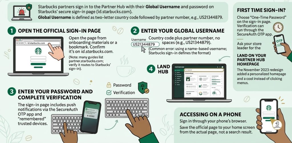 How to Sign In to the Starbucks Partner Hub
